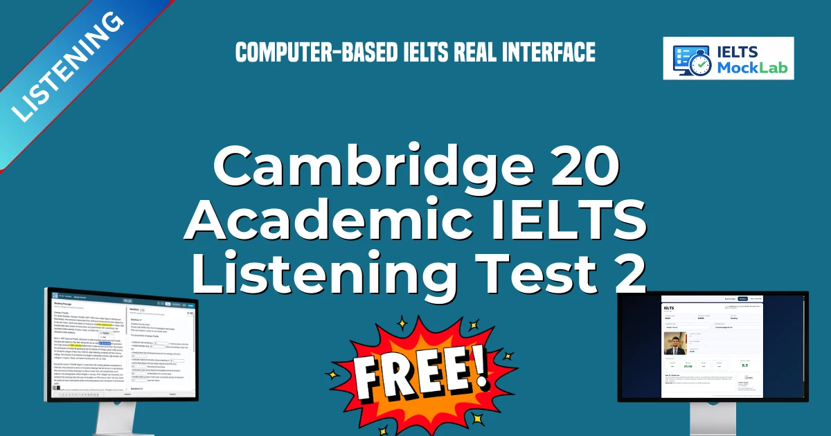 Cambridge 20 Academic IELTS Listening Test 2 featured image