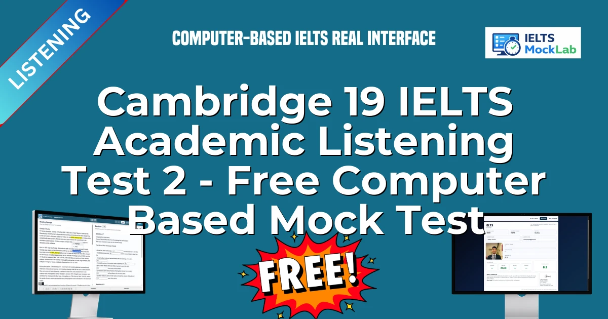 Cambridge 19 IELTS Academic Listening Test 2 - Free Computer Based Mock Test featured image