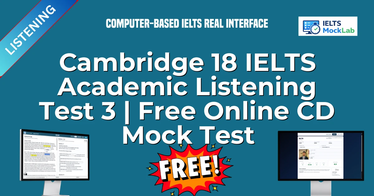 Cambridge 18 IELTS Academic Listening Test 3 | Free Online CD Mock Test featured image