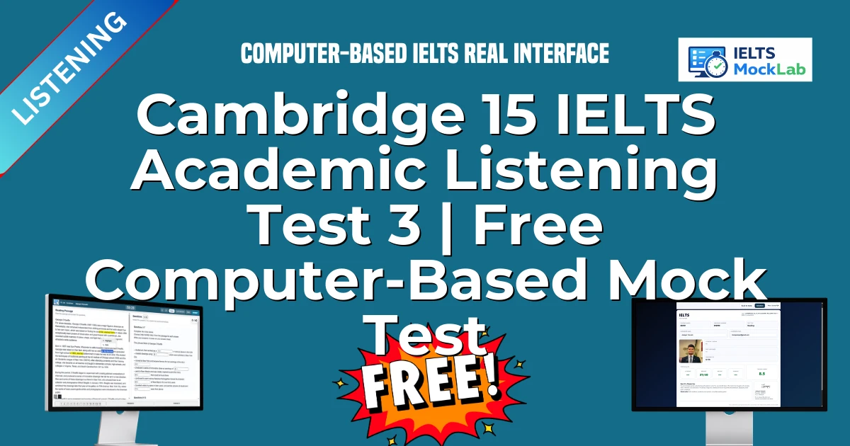 Cambridge 15 IELTS Academic Listening Test 3 | Free Computer-Based Mock Test featured image