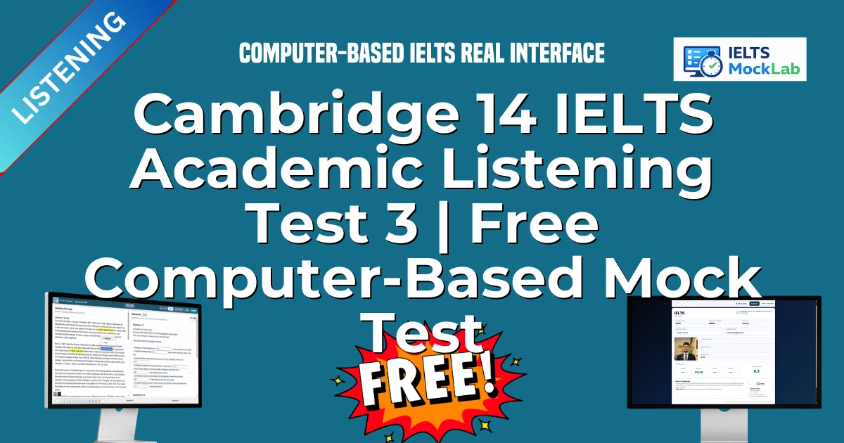 Cambridge 14 IELTS Academic Listening Test 3 | Free Computer-Based Mock Test featured image