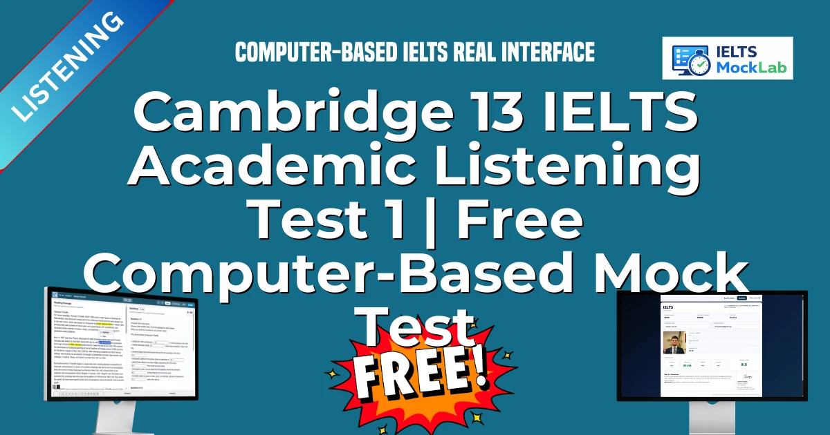 Cambridge 13 IELTS Academic Listening Test 1 | Free Computer-Based Mock Test featured image